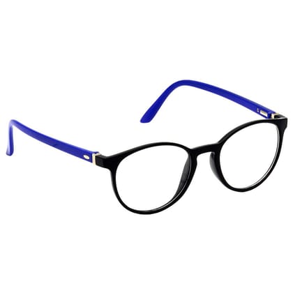 Hrinkar Trending Eyeglasses: Blue and Black Oval Optical Spectacle Frame For Men & Women |HFRM-BK-BU-14