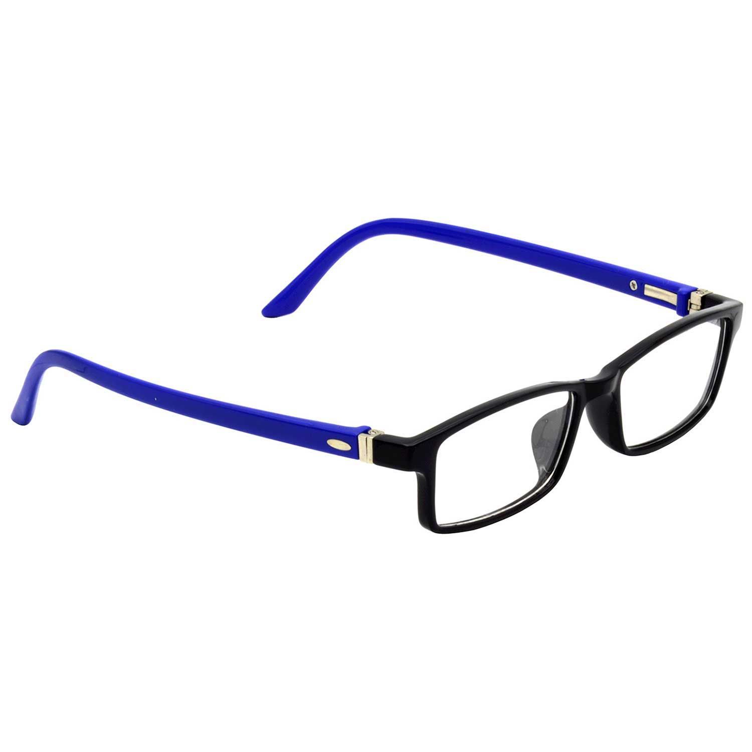 Hrinkar Trending Eyeglasses: Blue and Black Rectangle Optical Spectacle Frame For Kids Boy & Girl |HFRM-BK-BU-18