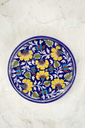 RAM GOPAL BLUE POTTERY HANDCRAFTED WALL PLATE