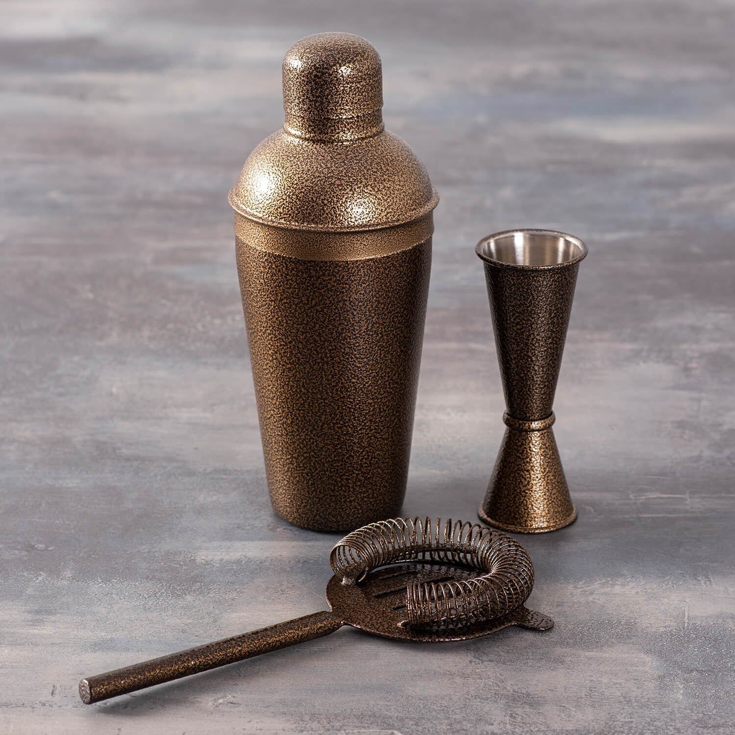 Gallant Stainless Steel Barware Set in Antique Gold Color