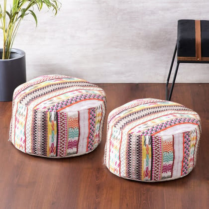 Color Me Bohemian Pouf with filler Set of 2