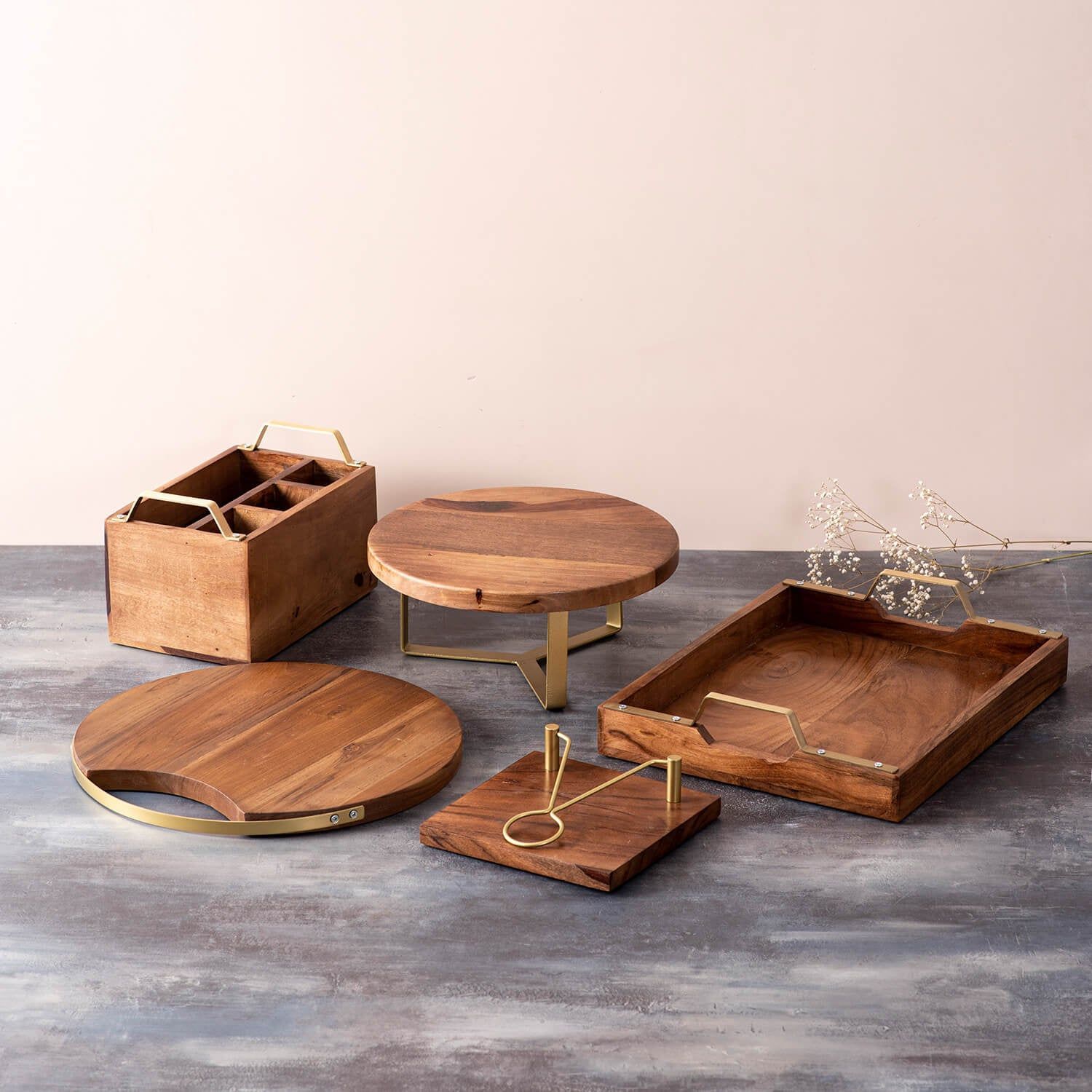 The Gorgeous Inseparables Serveware Wooden Set of 5