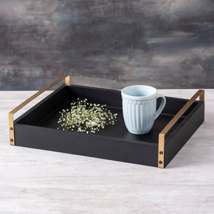 Coal MDF Serving Tray Gold