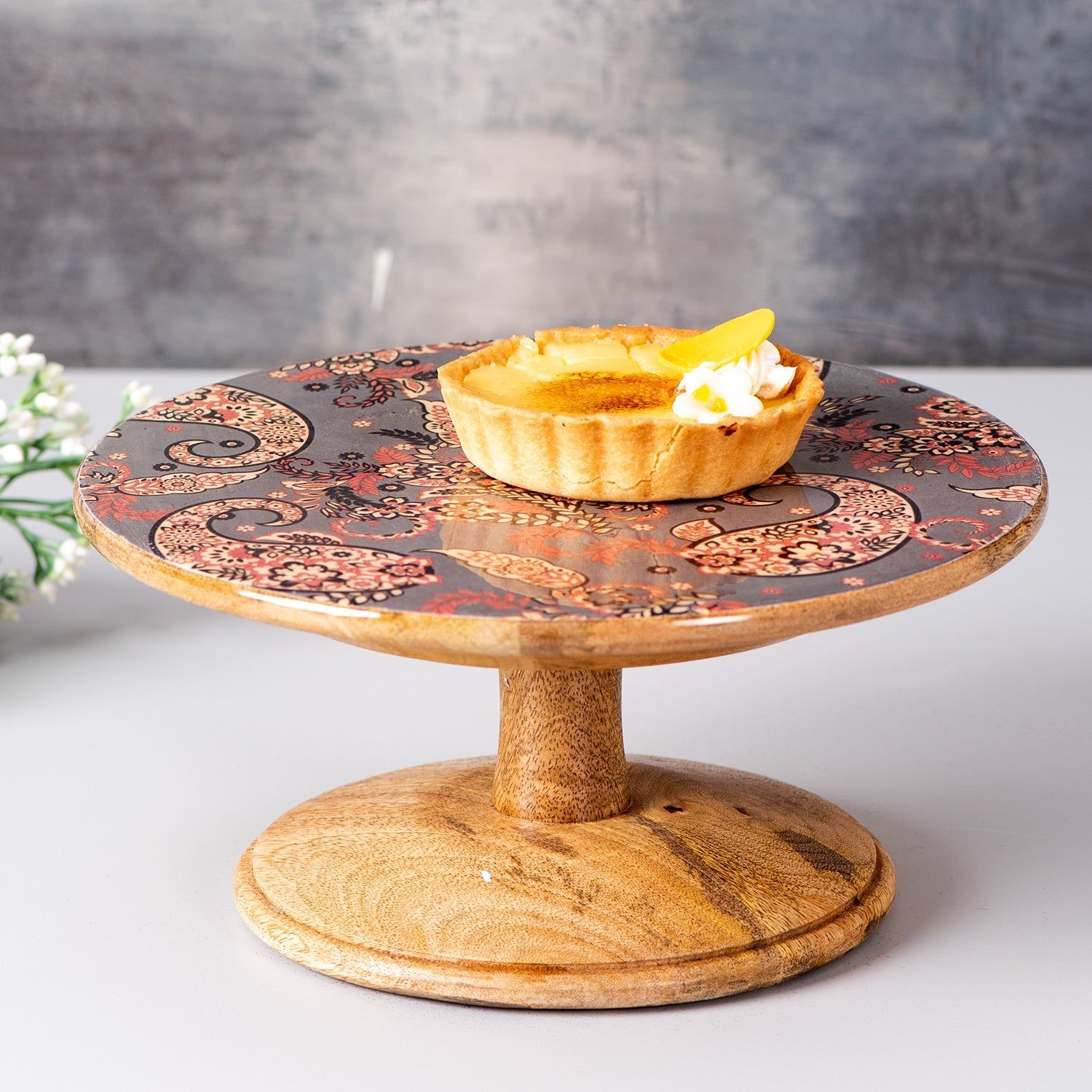 Hygge Mango Wood Cake Stand - Grey