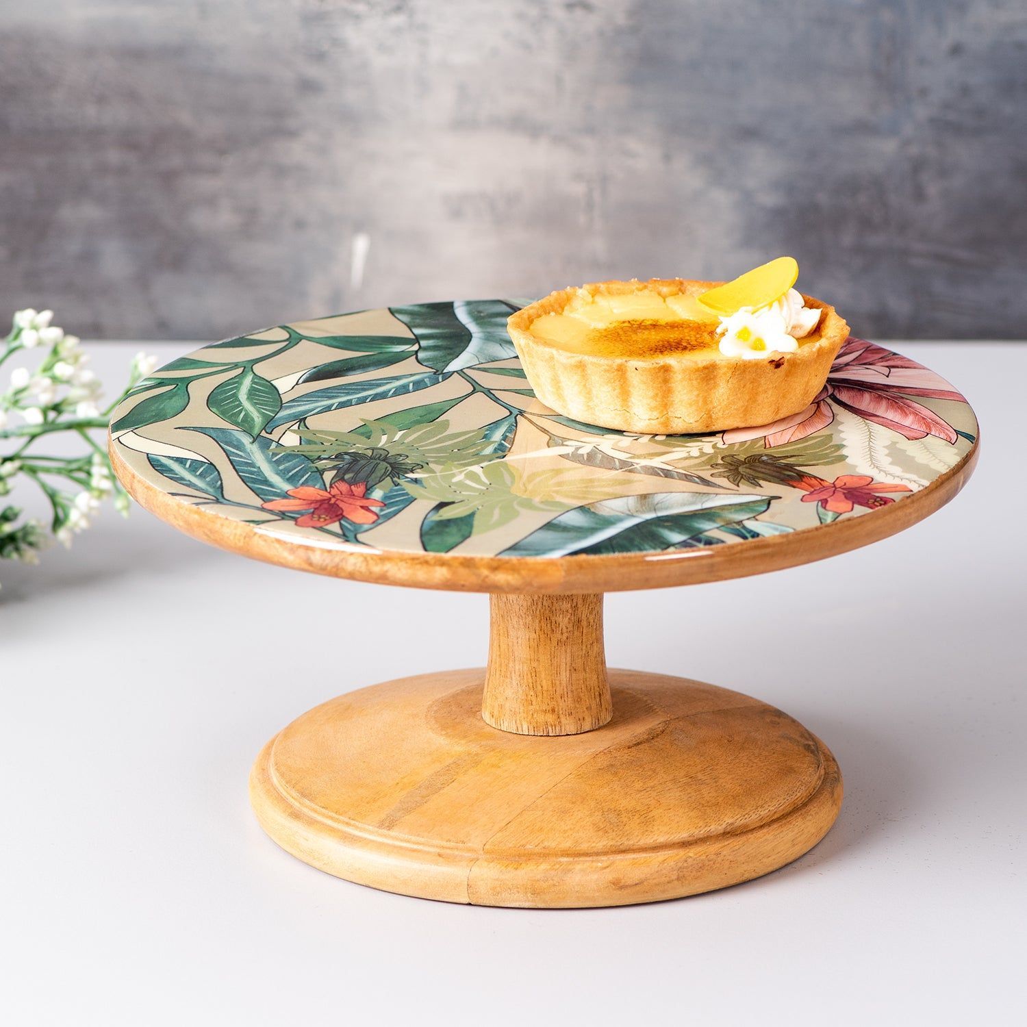 Hygge Mango Wood Cake Stand - Green