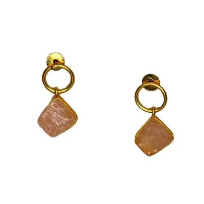 iha Natural Druzy Drops Designer Gold Toned Earrings |Small Drop Earrings|Fashion Jewellery|Handcrafted|Statement Earrings for Women and Girls|Soul Shoppr
