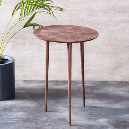 Cosmo Aluminium Geometric End Table in Copper Color