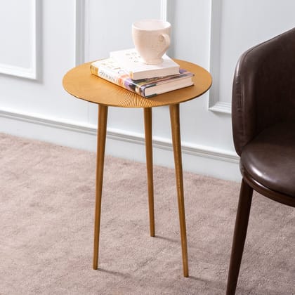 Cosmo Aluminium Rays End Table in Gold Color