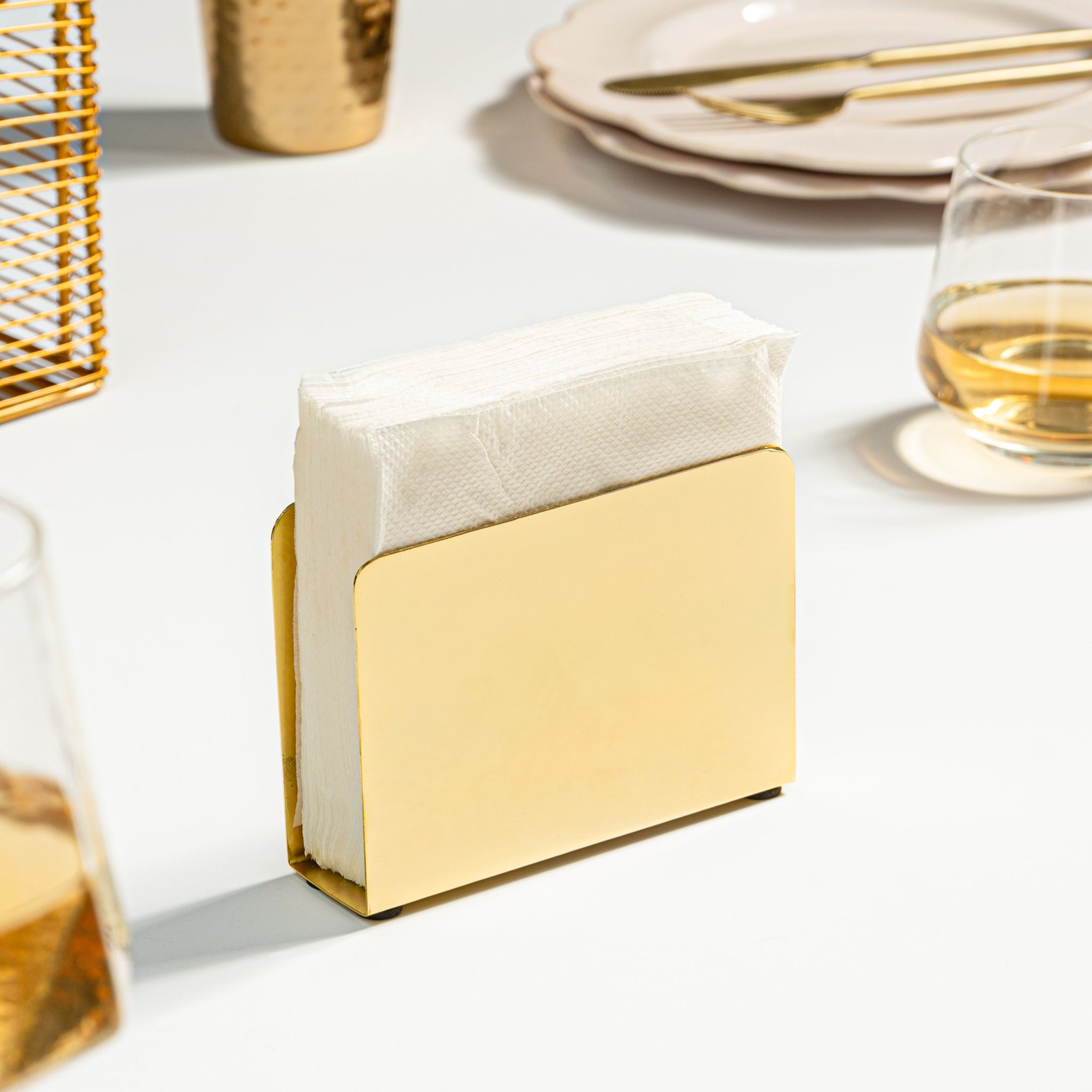 Gleam Rectangle Napkin Holder - Gold