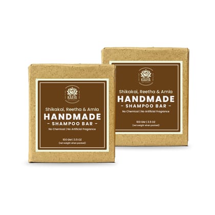 Kaaya Natural Shikakai, Reetha & Amla Handmade Shampoo Bar (Pack of 2)