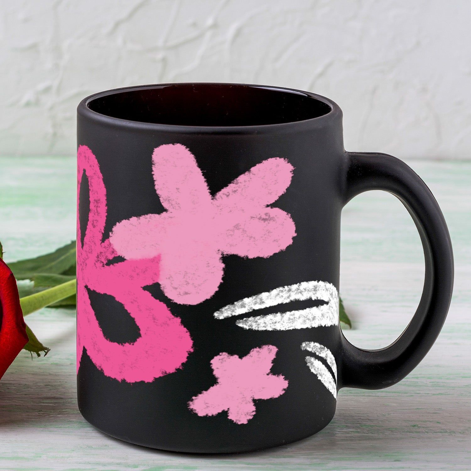 Pink Bloom Noir Coffee Mug