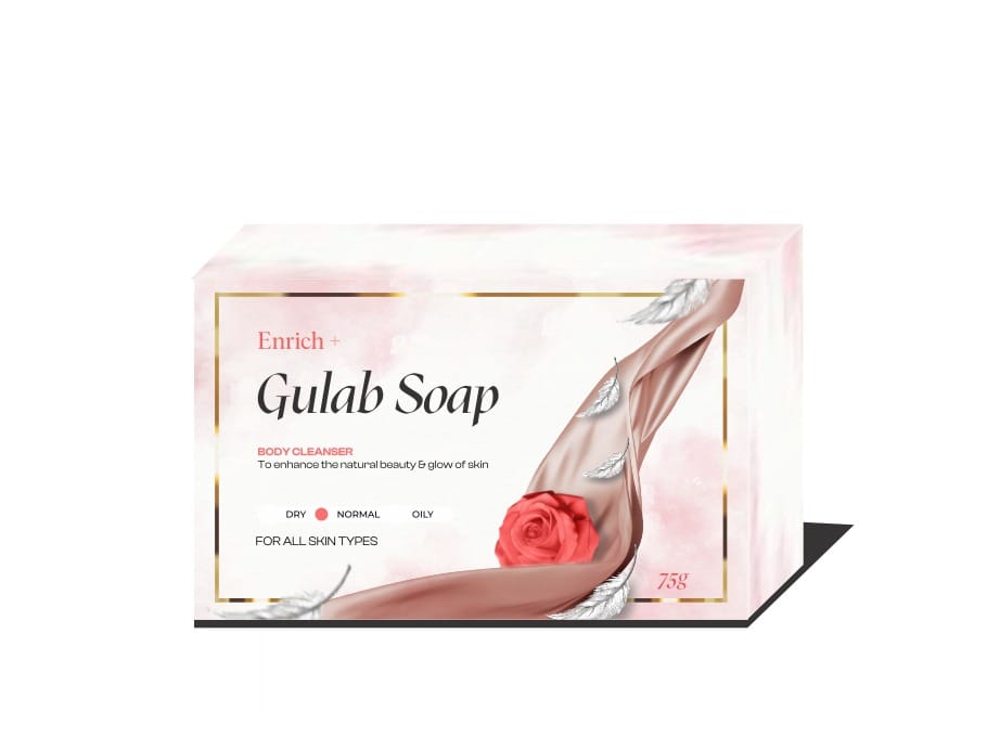 ENRICH PLUS GULAB SOAP  75GM. (PACK OF 4*75GM.PCS)