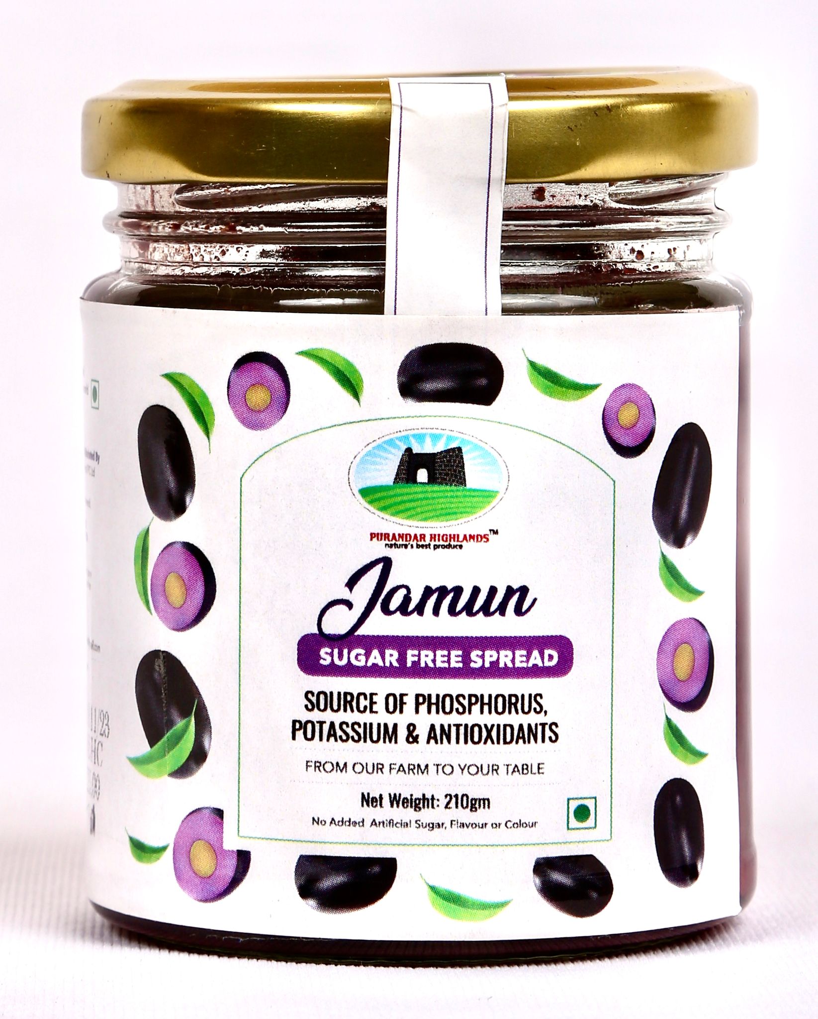 Jamun Spread (Sugar Free) by Purandar Highlands - Nature's Best Produce (210 gm)