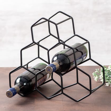 Genus 6 Bottle Wine Rack in Black Color