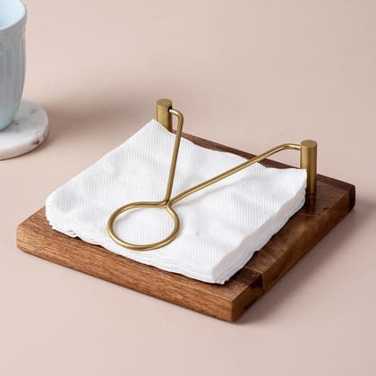 Inseparable Teak Wood Napkin Holder