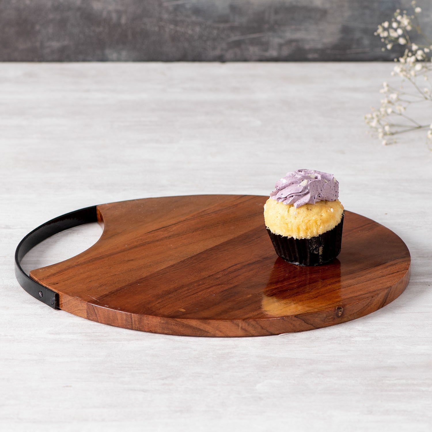 Inseparables Teak Wood Serving Platter Black