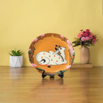 Orange Cow Wall Plate