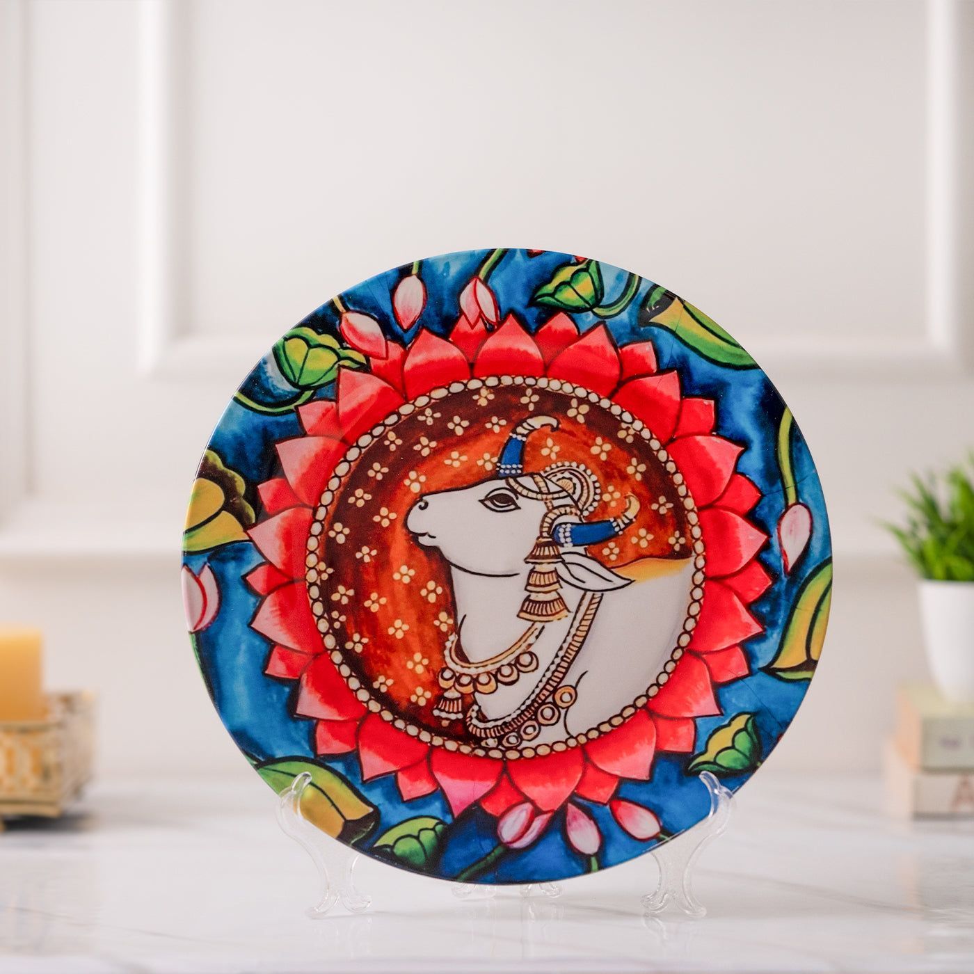 Pichwai Ceramic wall plates decor hanging / tabletop