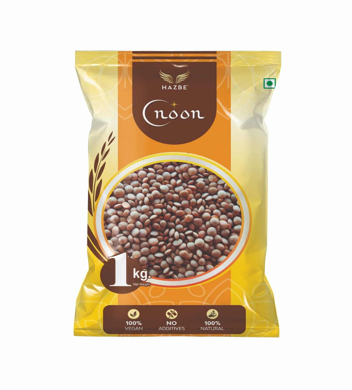 HAZBE Noon Black Masoor Dal Whole, 1kg