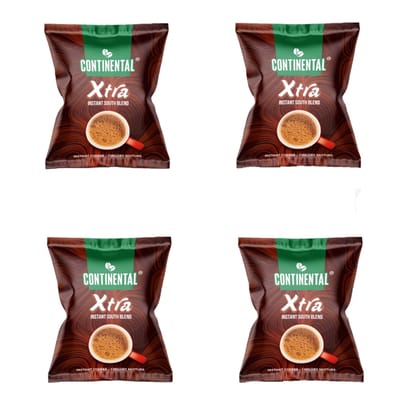 Continental Coffee XTRA Instant Coffee Powder 50g Pouch | PACK OF 4 | Strongest Instant Coffee | 200g (50g * 4 Pouches)