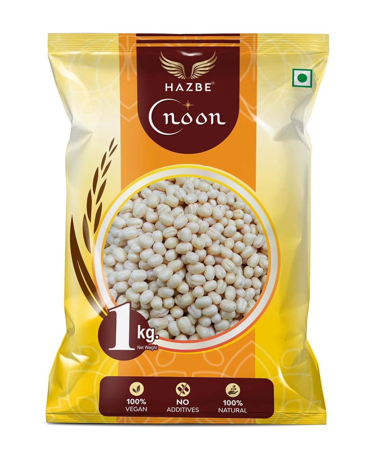 Hazbe Noon Urad Dal White Whole, 1kg