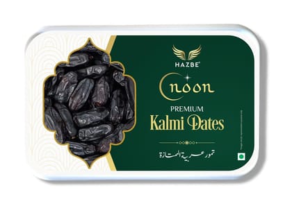 HAZBE Noon Premium Kalmi Dates | Soft And Juicy (400 Gm)