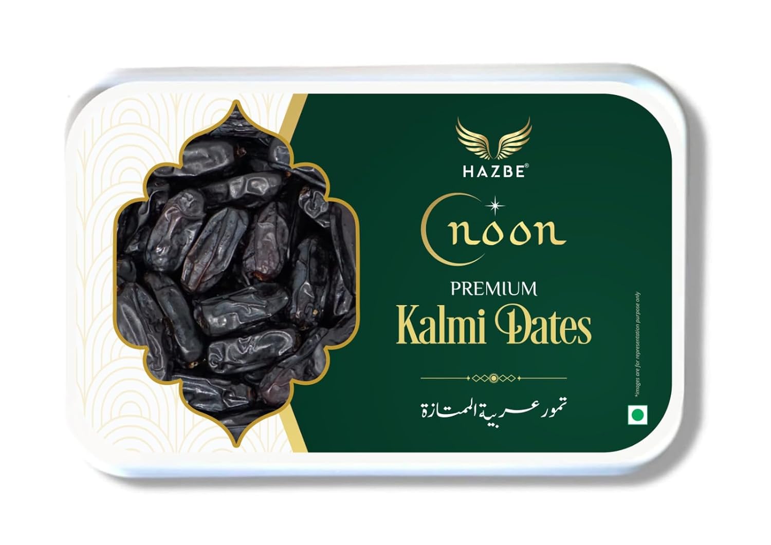 HAZBE Noon Premium Kalmi Dates | Soft And Juicy (400 Gm)