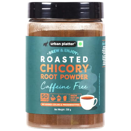 Urban Platter Roasted Chicory Root Powder, 250g (Caffeine free coffee substitute, Roasted and Ground to perfection, Brew with coffee and other beverages)