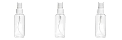 Transparent Plastic Empty Refillable Reusable Fine Mist Spray Bottle with Dust Cap 100 ml Spray Bottle(Combo & Pack of 3)