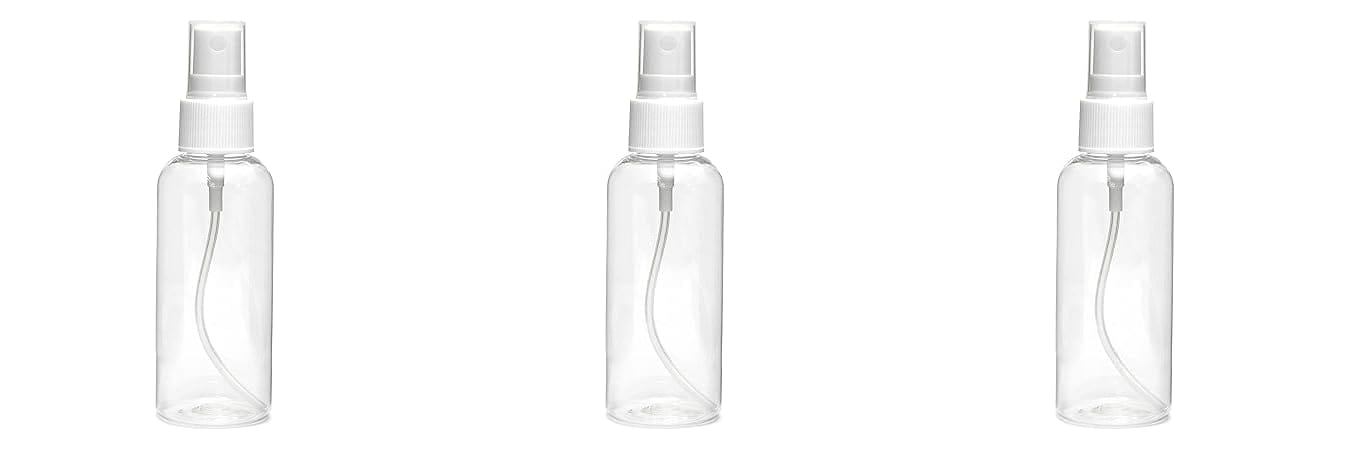 Transparent Plastic Empty Refillable Reusable Fine Mist Spray Bottle with Dust Cap 100 ml Spray Bottle(Combo & Pack of 3)