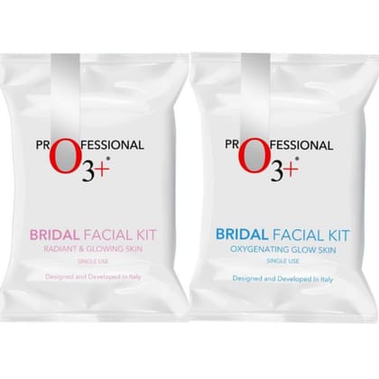 O3+ Bridal Facial Kit for Radiant & Glowing Skin (54gm+66ml) + O3+ Bridal Facial Oxygenating Glow Skin Kit For Oily & Acne Prone Skin (81gm) Pack of 2