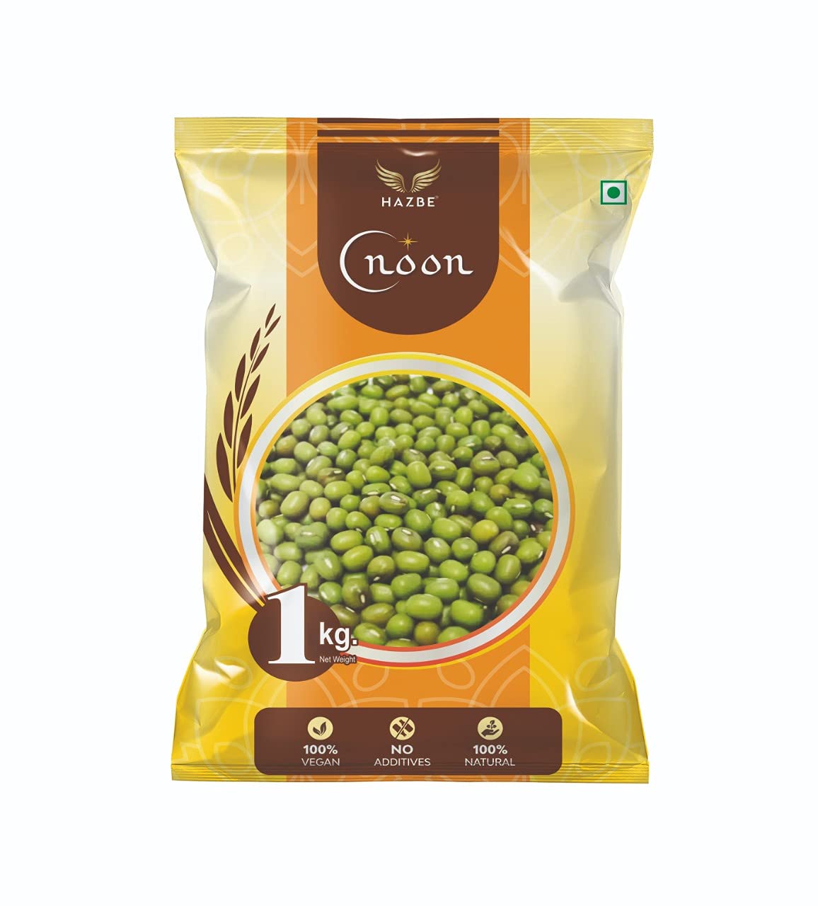 HAZBE Noon Green Moong Whole, 1Kg