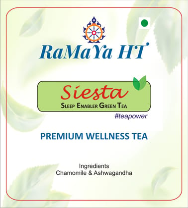 Siesta - Sleep enabler Green Tea By Ramaya HT with Chamomile & Ashwagandha