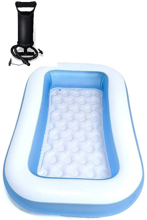 Bath tub for Baby Inflatable Rectangular Swimming Pool with Air Pump Inflatable Rectangular Pool, with Air Pump - Multi Color -6 Feet