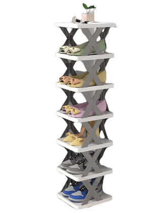6 Layer Folding Shoe Rack Stackable Shelf