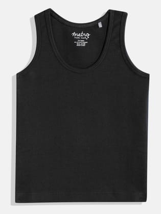 Boys Black Pure Cotton Vest T Shirt