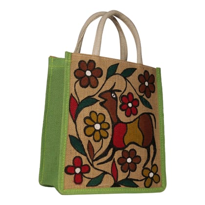 Jharcraft Jute Bag With Sohrai (BG00693)