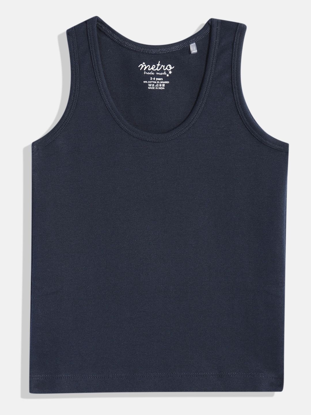 Boys Navy Pure Cotton Vest T Shirt