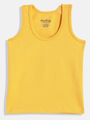 Boys Yellow Pure Cotton Vest T Shirt