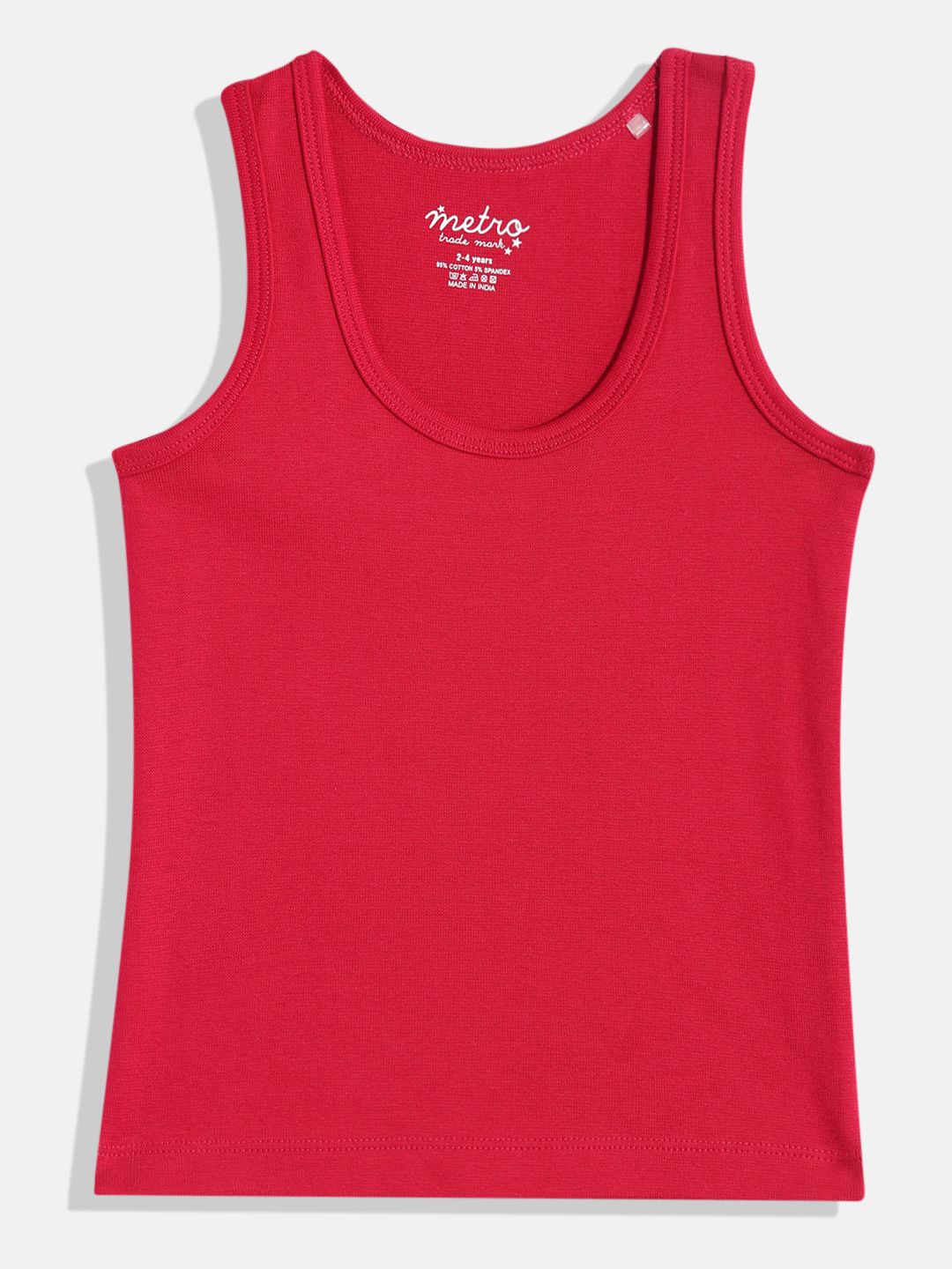 Boys Red Pure Cotton Vest T Shirt