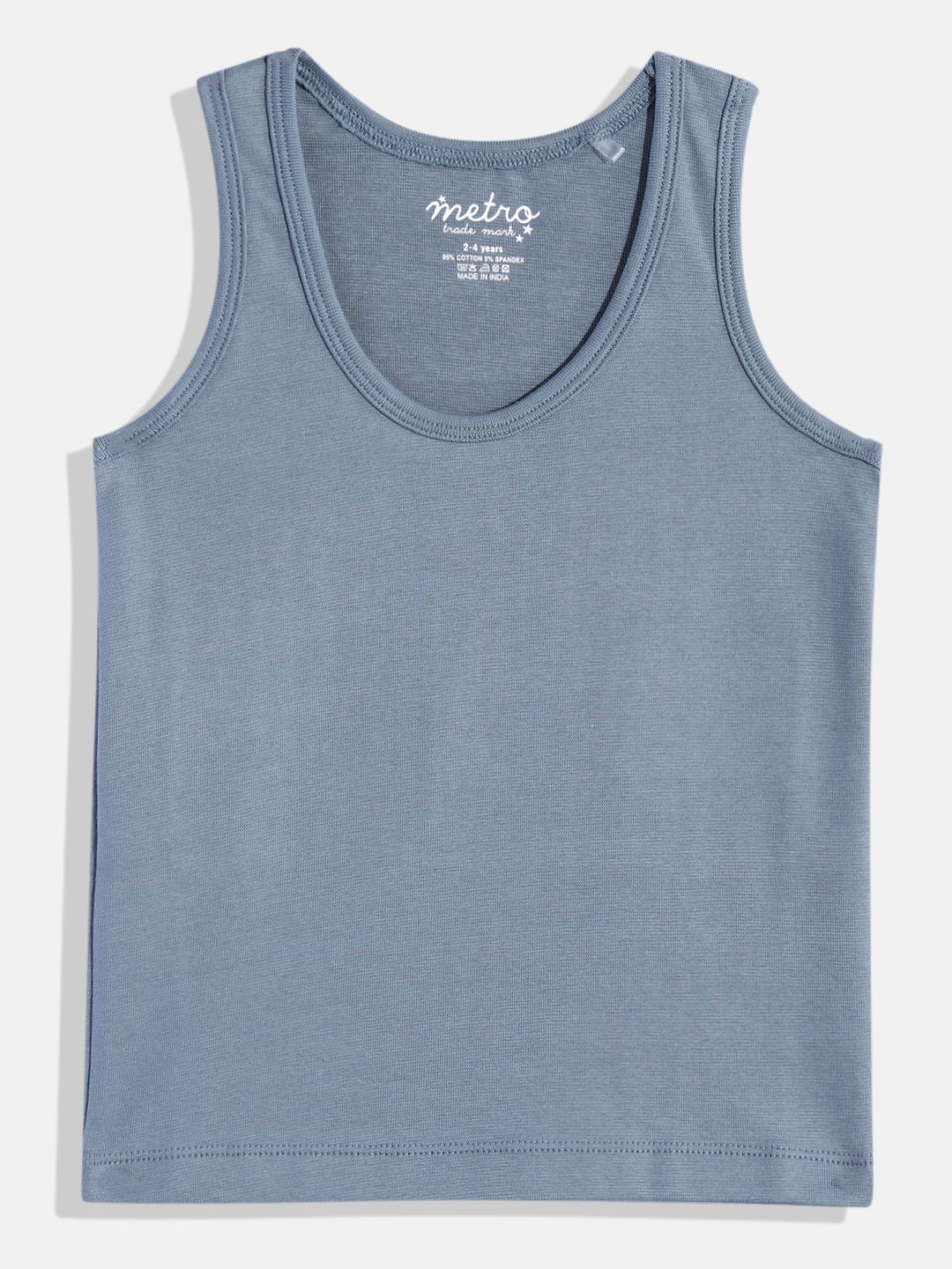 Boys Blue Solid Vest T Shirt