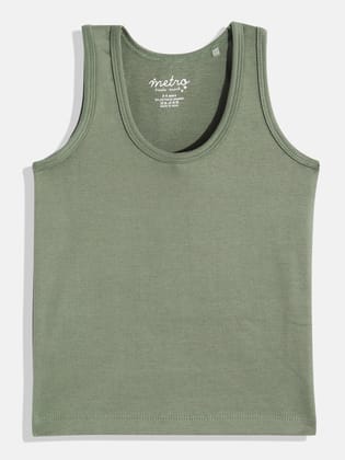 Boys Headge Green  Pure Cotton Vest T Shirt