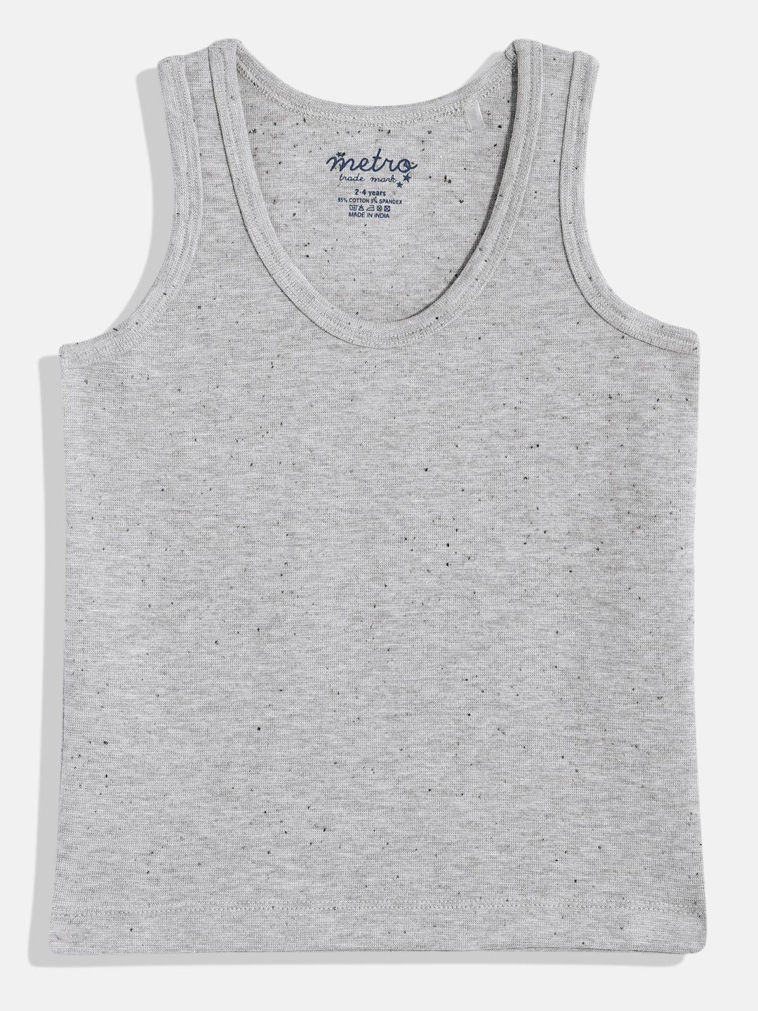 Boys Grey Neppi  Pure Cotton Vest T Shirt