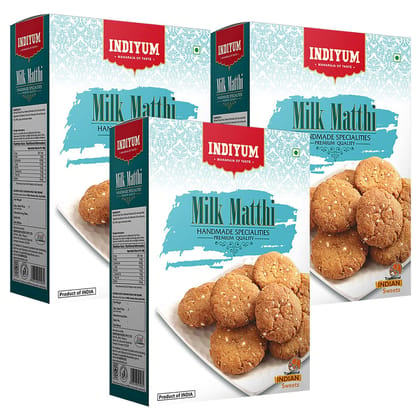 Indiyum Maida Namkeen Snack Milk Mathi 300g Pack Of 3