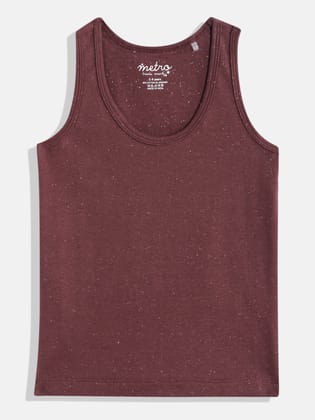 Boys Maroon Pure Cotton Vest T Shirt