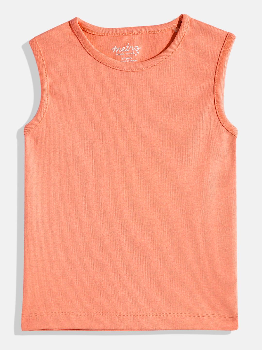 Girls Pure Cotton Solid Vest T Shirt