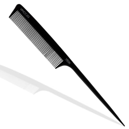 Vega Professional Tail Comb (Carbon Anti-Static Black Line Hair Comb)(VPVCC-03)