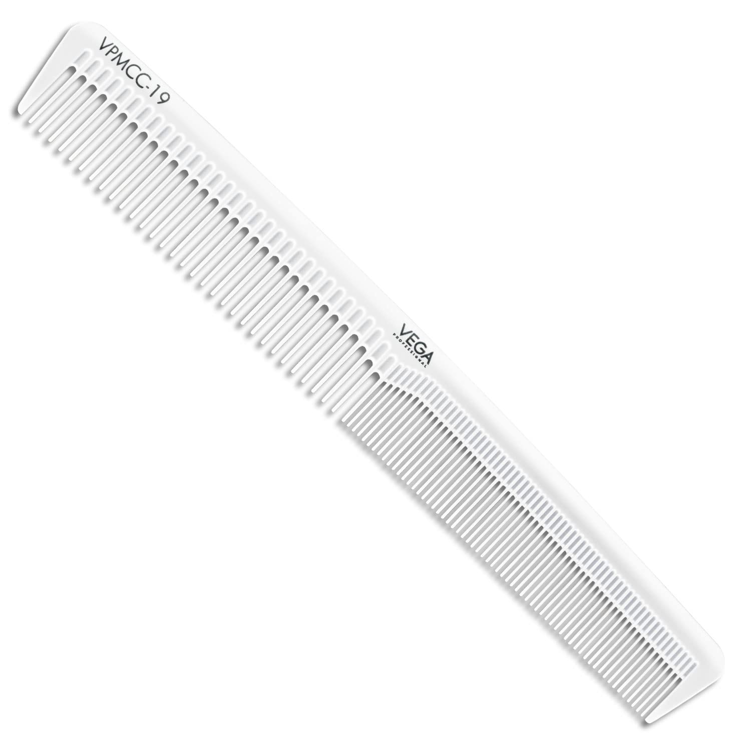 Vega Professional Cutting Comb 6.75" (Carbon Anti-Static White Line Hair Comb)(VPMCC-19)