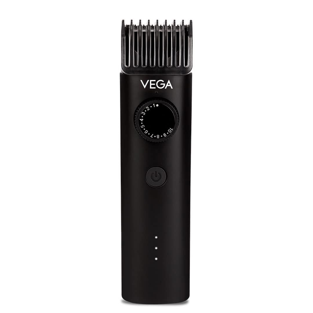 Vega Men X3 Beard Trimmer For Men With Quick Charge, 90 Mins Run-time, Waterproof, For Cord & Cordless Use And 40 Length Settings, (VHTH-24) Black