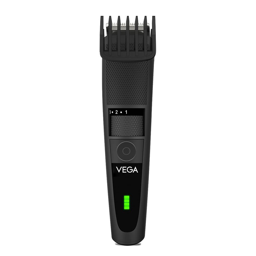 Vega Men T3 Beard Trimmer For Men With Quick Charge, 90 Mins Run-time, For Cord & Cordless Use And 20 Length Settings, (VHTH-19)Black